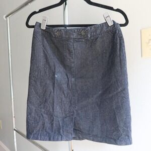 Talbots Women's Dark wash denim mini skirt with button details
